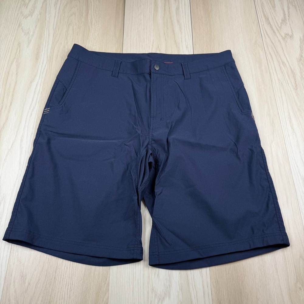 Stio Coburn Mens Blue Stretch Flat Front Performance Outdoor Chino Shorts Sz 40